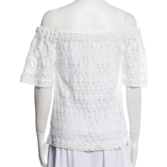 A.L.C. Off-The-Shoulder White Crochet Cheyenne Top - Picture 3 of 7